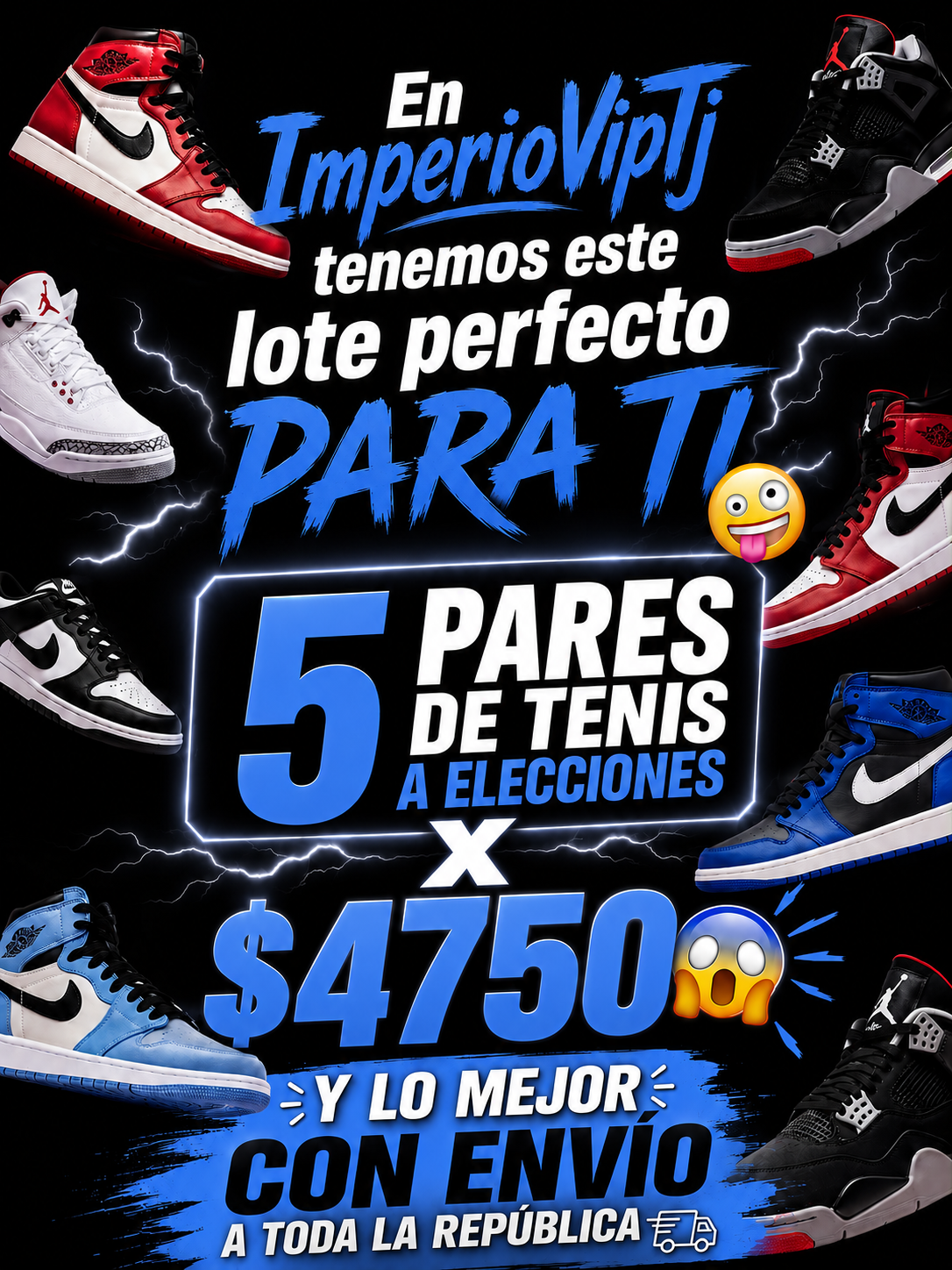 LOTE DE 5 PARES DE TENIS
